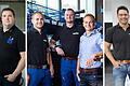 Setzen in ihren Betrieben flexible Arbeitszeitmodelle um: (von links)&nbsp; Michael Nöth von NSI-Technik, Hannes Brückner, Max Winkelmeier und Franz Brückner von Brückner Haustechnik GmbH, Franz Döring von Hannweber Flooring.