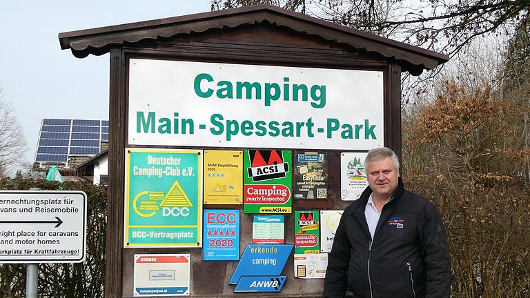 Ron van der Hout vom Campingplatz Main-Spessart-Park in Triefenstein-Lengfurt hofft noch auf eine Öffnung mit Beginn der Osterferien