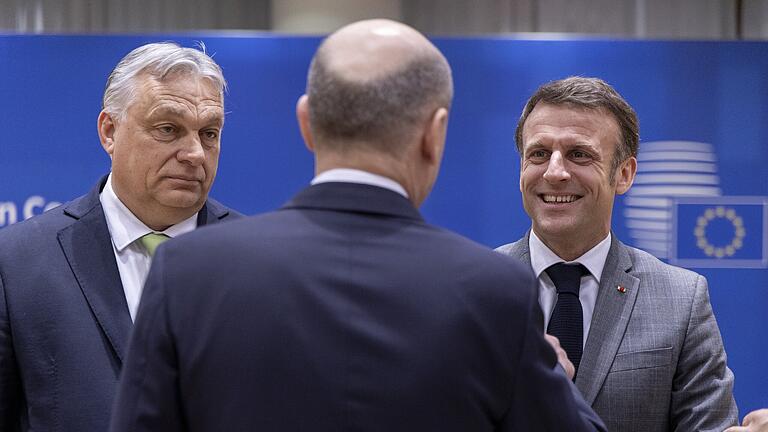 EU-Gipfle in Brüssel.jpeg       -  Orbán, Scholz, Macron: Mehr Einigkeit?