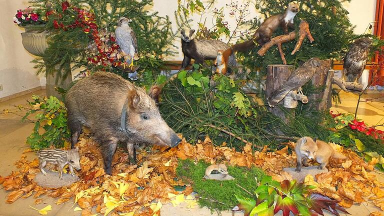 Nach Waidmanns Art geschmückt war zu Ehren des Heiligen Hubertus die Gelchsheimer Kirche.