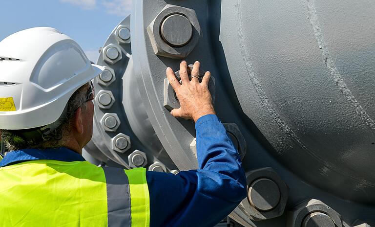 Tausende solcher Riesenmutter wurden in Rimpar an den Verbindungsstücken der Gasrohre verbaut. Wie fest sie zugedreht werden mussten, war im Detail vorgeschrieben.