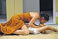 Leidenschaftlich: Anja Lenßen und Hagen Bähr in einer Szene aus der Tragödie &bdquo;Phädra&ldquo; am Meininger Theater.