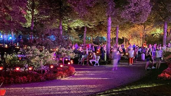 Mit Beginn der Dämmerung wird der Bad Bockleter Kurpark eindrucksvoll illuminiert.       -  Mit Beginn der Dämmerung wird der Bad Bockleter Kurpark eindrucksvoll illuminiert.