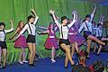 Die Aerobicgruppe mit einem Showtanz über den Alltag von Mann und Frau.