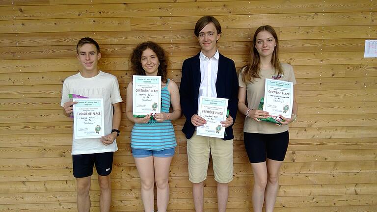 Die Siegerinnen und Sieger des Vorlesewettbewerbs am Gymnasium Weikersheim.