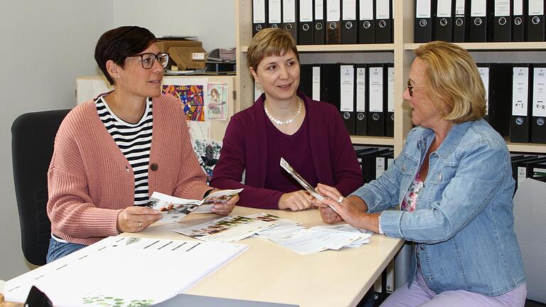 Im Gespräch beim 'Demenz-Screening-Tag' (von links): Patricia Mück vom Sozialamt der VG Ebelsbach, Apothekerin Antje-Kristin Kießling und Projekt-Assistentin Ottilie Ochs von 'digiDem Bayern'.