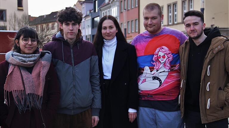 Das Organisationsteam von FFF Schweinfurt (von links): Selin Erdogan, Elias Bretscher, Helen Sesterhenn, Andreas Geier, Sven-Seyit Turkut.&nbsp;