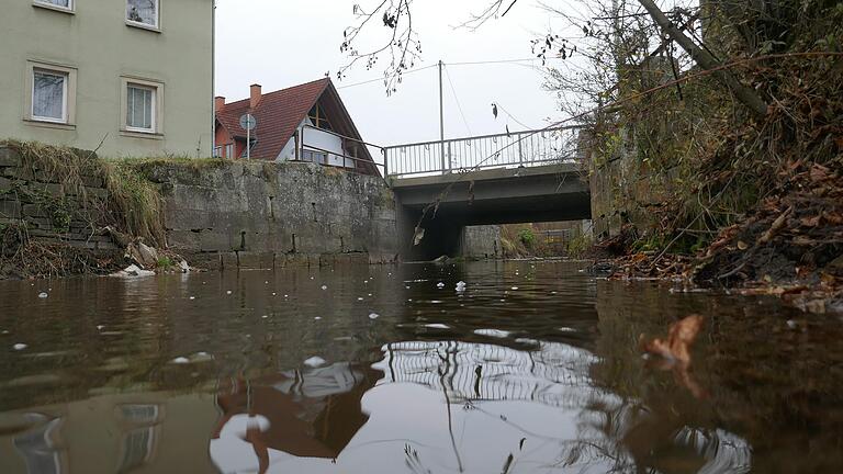 Nichts soll der Aurach den Weg durch Tretzendorf versperren, denn sonst wird es bei Hochwasser - wie hier vor der Brücke der Staatsstraße 2276, schnell kritisch.