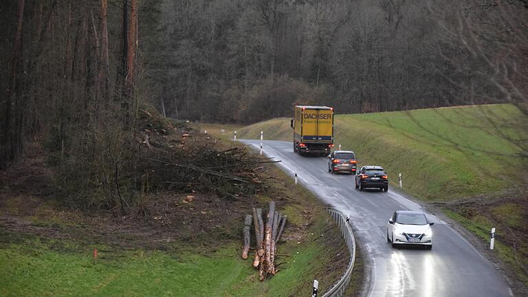 Baumfällarbeiten haben zu Jahresbeginn die Arbeiten an der noch offenen Lücke der Staatsstraße 2292 zwischen Mellrichstadt und Frickenhausen eingeleitet.