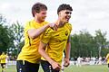 Jubel nach dem Tor zum 1:0: Lukas Götz (links) und Torschütze Hannes Glas freuen sich über die Führung.