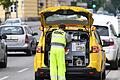 Ein Pannenhilfsfahrzeug des ADAC in Potsdam. Foto: Ralf Hirschberger/dpa-Zentralbild/dpa       -  Autopannen: In seiner Pannenstatistik trifft der ADAC 2023 erstmals Aussagen über die Pannen bei E-Autos.