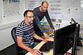 Die Planungsarbeiten für die Inneneinrichtung von Luxusyachten erledigen (von links) Andreas Geukler und Stefan Sachs in erster Linie am Computer.