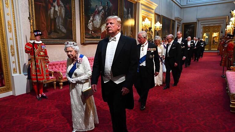 US-Präsident Trump besucht Großbritannien - Staatsbankett       -  Die gestorbene Queen soll nicht sehr angetan von Trump gewesen sein. (Archivbild)