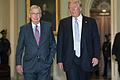 Der republikanische Mehrheitsführer im US-Senat, Mitch McConnell (l), und Präsident Donald Trump im Weißen Haus in Washington. Foto: J. Scott Applewhite/AP/dpa       -  Ein Bild aus vergangenen Tagen: Mitch McConnell (links) hat den Aufstieg von Donald Trump bei den Republikanern erst ermöglicht und zahlt nun den Preis dafür.