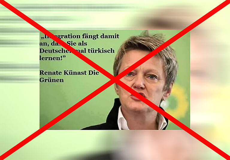 Renate Künast wehrt sich gegen die Verbreitung eines Satzes, den sie nie gesagt hat. Renate Künast wehrt sich gegen die Verbreitung eines Satzes, den sie nie gesagt hat.