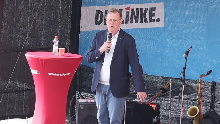 Wahlkampf Linke Thüringen       -  Die rot-rot-grüne Minderheitsregierung von Bodo Ramelow (Linke) dürfte Umfragen zufolge keine Mehrheit erreichen.