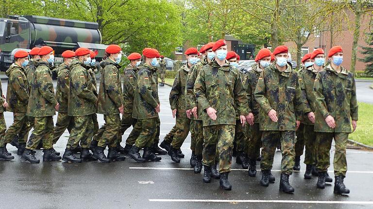 Feierliches Gelöbnis im Mai 2021 in der Volkacher Mainfrankenkaserne.