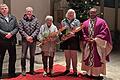 Abschied und Dankeschön in Erbshausen-Sulzwiesen (von links): Pfarrgemeinderatsvorsitzender Karlheinz Vollmuth, Kirchenpfleger Herbert Rügemer, Lisbeth Rügemer, Pastoralreferentin Gabriele Michelfeit und Kaplan Louis Odidi.