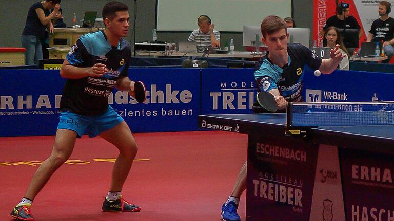 Kilian Ort (rechts) und Martin Allegro gewannen für den TSV Bad Königshofen das entscheidende Doppel beim Auswärtsspiel bei Werder Bremen. Kilian Ort (rechts) und Martin Allegro gewannen für den TSV Bad Königshofen das entscheidende Doppel beim Auswärtsspiel bei Werder Bremen.