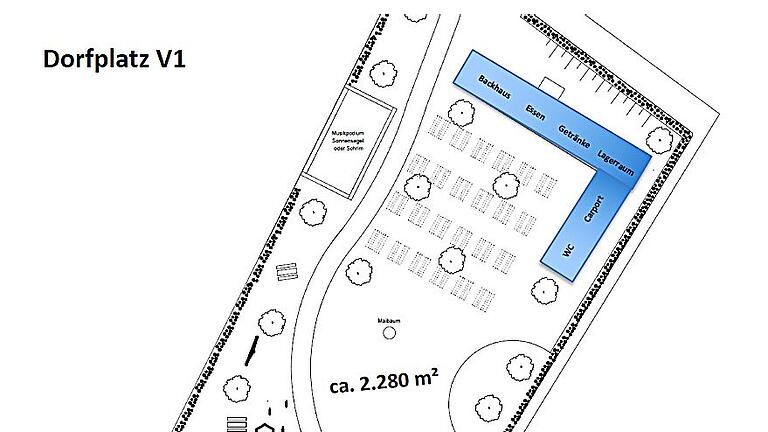 Grundstück des alten Rathauses als Standort - Seit Jahren war das Grundstück des alten Rathauses in Bad Bocklet als Standort (Variante 1) für einen Dorfplatz vorgesehen. Grundstück des alten Rathauses als Standort - Seit Jahren war das Grundstück des alten Rathauses in Bad Bocklet als Standort (Variante 1) für einen Dorfplatz vorgesehen.