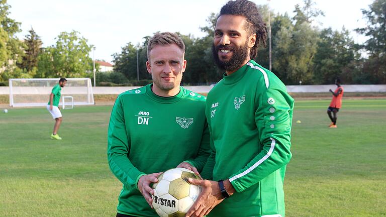 Die Spielertrainer der DJK Schweinfurt: Dominic Nastvogel (links) und David Thomas.