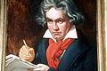 Ludwig van Beethoven - 175. Todestag       -  Beethoven beim Komponisten der &bdquo;Missa Solemnis&ldquo; (Gemälde von Josef Stieker, 1819)