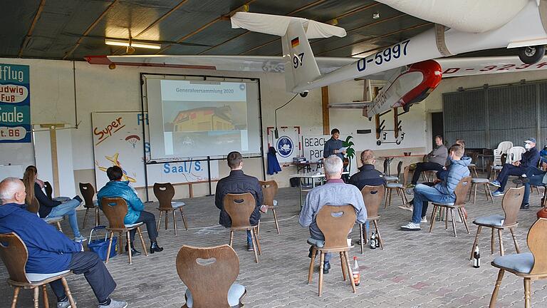 Aufgrund der Corona-Pandemie fand die Jahresversammlung der Flugsportvereins Grabfeld in der Fliegerhalle in Saal bei geöffneten Toren statt. Aufgrund der Corona-Pandemie fand die Jahresversammlung der Flugsportvereins Grabfeld in der Fliegerhalle in Saal bei geöffneten Toren statt.