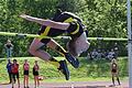 Leichtathletik-Kreismeisterschaft in Bad Kissingen       -  Spektakuläre Sprünge über die Latte zeigte einmal Mehr Finn Hauk vom LAZ Kreis Würzburg in der Jugend U18.