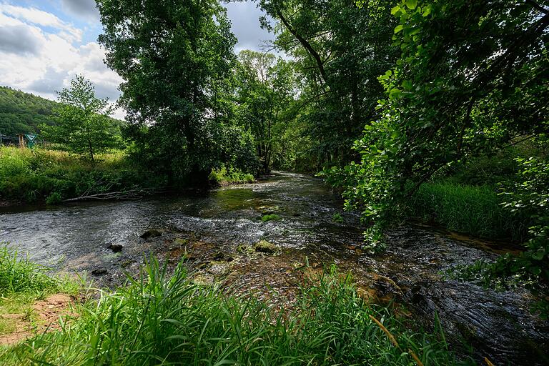 Malerisch: Ständig eröffnen sich auf dem Weg entlang der Sinn schöne Ausblicke auf den kleinen Fluss, hier kurz vor Jossa. Malerisch: Ständig eröffnen sich auf dem Weg entlang der Sinn schöne Ausblicke auf den kleinen Fluss, hier kurz vor Jossa.