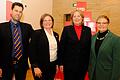 Die Bundestagspräsidentin Bärbel Bas (Zweite von rechts) war die Hauptrednerin beim Neujahrsempfang des SPD-Unterbezirks Haßberge-Rhön. Wichtige Worte zur Verteidigung der Demokratie hatten auch (von links) Dirk Schneider (Ortsverband Bad Königshofen), die Co-Vorsitzende des Unterbezirks, Johanna Bamberg-Reinwand, und die SPD-Bundestagsabgeordnete und Parlamentarische Staatssekretärin Sabine Dittmar.&nbsp;