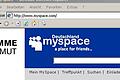 myspace-Startseite       -  Startseite der Online-Community myspace.: Einstiger Pionier des Sozialen Internets.