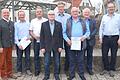 Ehrungen beim CSU-Ortsverband Salz (von links): Landrat Thomas Habermann, Gerhard Bocklet, Helmut Ziegler (beide 20 Jahre), Dietrich Haase (50 Jahre), Andreas Benkert (20 Jahre), Erich Geis (35 Jahre), Vorsitzender Hartmut Brunner und Bürgermeister Martin Schmitt.