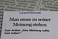 Leserbrief       -  Leserforum