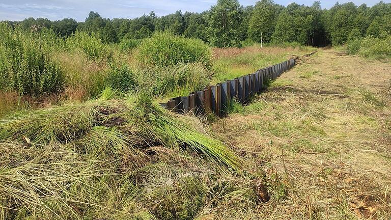 Die gravierenden Auswirkungen des Torfabbaus sollen mit umfangreichen Maßnahmen zur Wiedervernässung und Renaturierung des Roten Moors reduziert werden. Im Leegmoor sollen neue Spundwände aus Stahl künftig den Wasserabfluss verhindern.