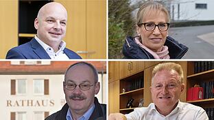 Treten sie 2026 zur Bürgermeisterwahl an? Michael Kastl, Judith Dekant, Fridolin Zehner und Matthias Klement (von links oben nach rechts unten).