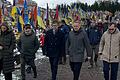 Gedenken an die Gefallenen aus Lwiw: Würzburgs OB Christian Schuchardt (Mitte) am Sonntag mit seinem Amtskollegen Andrij Sadovyj (Zweiter von rechts) auf dem Marsfeld in Lwiw.