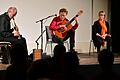 Im Bild von links: Rainer Schwander, Bernhard von der Goltz und Claudia von der Goltz begeisterten in der Höchberger Kulturscheune mit ihrer jiddsichen Musik.