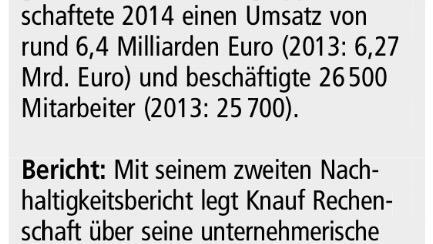 Knauf Unternehmenserklärung       -  Die in der Zeitung erschienene Erklärung zur Knauf-Gruppe