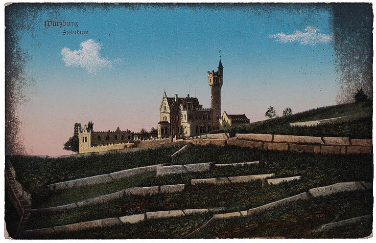 Historische Postkarte der Steinburg. Historische Postkarte der Steinburg.