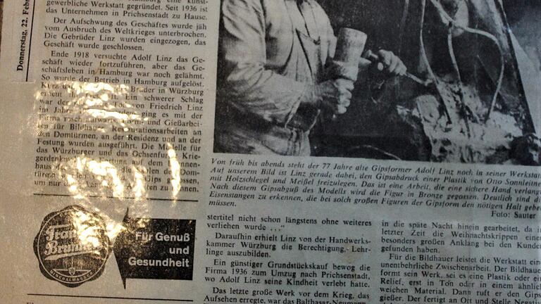 Diesen Main-Post-Artikel aus dem Jahr 1968 über die Firmengeschichte hat Adolf Linz aufgehoben. Diesen Main-Post-Artikel aus dem Jahr 1968 über die Firmengeschichte hat Adolf Linz aufgehoben.