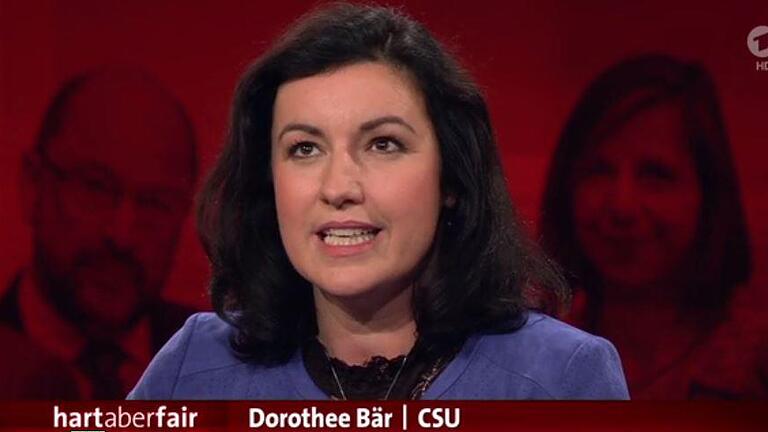 Screenshot von der ARD-Sendung 'Hart aber fair' vom 25.09.2017; Dorothee Bär (CSU)