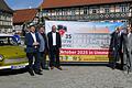 Freuen sich auf die Feierlichkeiten (von links): die Landräte Robert Sesselmann (Sonneberg), Sven Gregor (Hildburghausen), Sebastian Straubel (Coburg) und Wilhelm Schneider (Haßberge) sowie Coburgs Zweiter Bürgermeister, Hans-Herbert Hartan, und Ummerstadts Bürgermeister Florian Lorz.