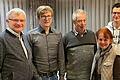Das Bild zeigt (von links) den Vorsitzenden des Fränkischen Brennerverbandes Hubert Fröhlich, den scheidenden Gebietsvertreter&nbsp; Sebastian Stapf, den neuen stellvertretenden Gebietsvertreter Longin Freund, die Geschäftsführerin des Fränkischen Brennerverbandes Andrea Betz und den neuen Gebietsvertreter Mathias Gerstner.