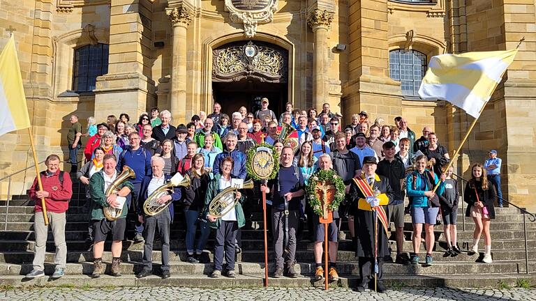 Viele junge Leute beteiligten sich erstmals an der gemeinsamen Vierzehnheiligen-Wallfahrt des Musikvereins Weisbrunn und der Pfarrei Eltmann.