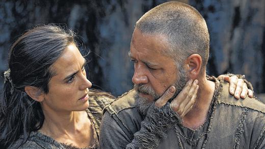 Besorgte Mienen: Noah (Russell Crowe) mit seiner Ehefrau Naameh (Jennifer Connelly).