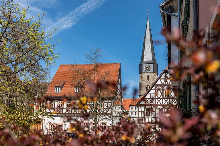 Münnerstadts mittelalterliches Zentrum hat eine hübsche Fachwerkkulisse.
