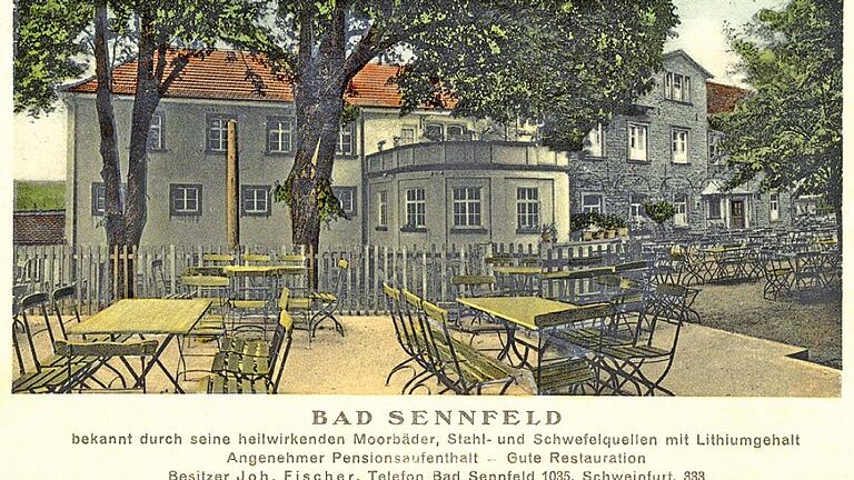 Auf das ehemalige Kurbad Bad Sennfeld weist diese alte Postkarte hin.