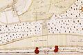 Unser Bild zeigt einen Grenzabschnitt zwischen Homburg und Bettingen (unten der Main), wo Mutterhausen gelegen haben soll. Die Karte des Staatsarchivs Wertheim aus dem Jahr 1733 informiert auch über Grenzstreitigkeiten zwischen beiden Orten.
