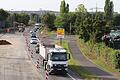 Die Kreuzung am Kitzinger Gusswerk wird derzeit umgebaut, der Verkehr während der Bauzeit einspurig mittels Ampel geregelt.