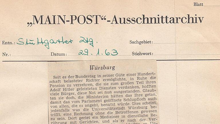 29. Januar 1963, Stuttgarter Zeitung: Würzburg